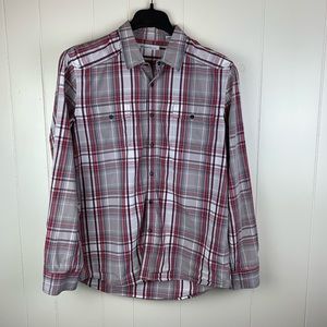 Kenneth Cole NY Red Plaid Long Sleeve Button Up XL